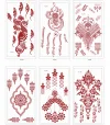 European and American Henna tattoo stickers, red lace disposable stickers, waterproof and sweat-proof tattoos, sexy lace Specification image